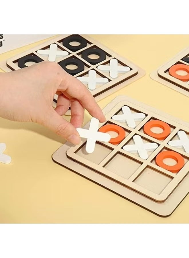 Xpert Wooden Board Tic Tac Toe Game XO Table Toy Classical Family Children Puzzle Game Educational Toys, (ASSORTED 1 PIECE) - Image 2